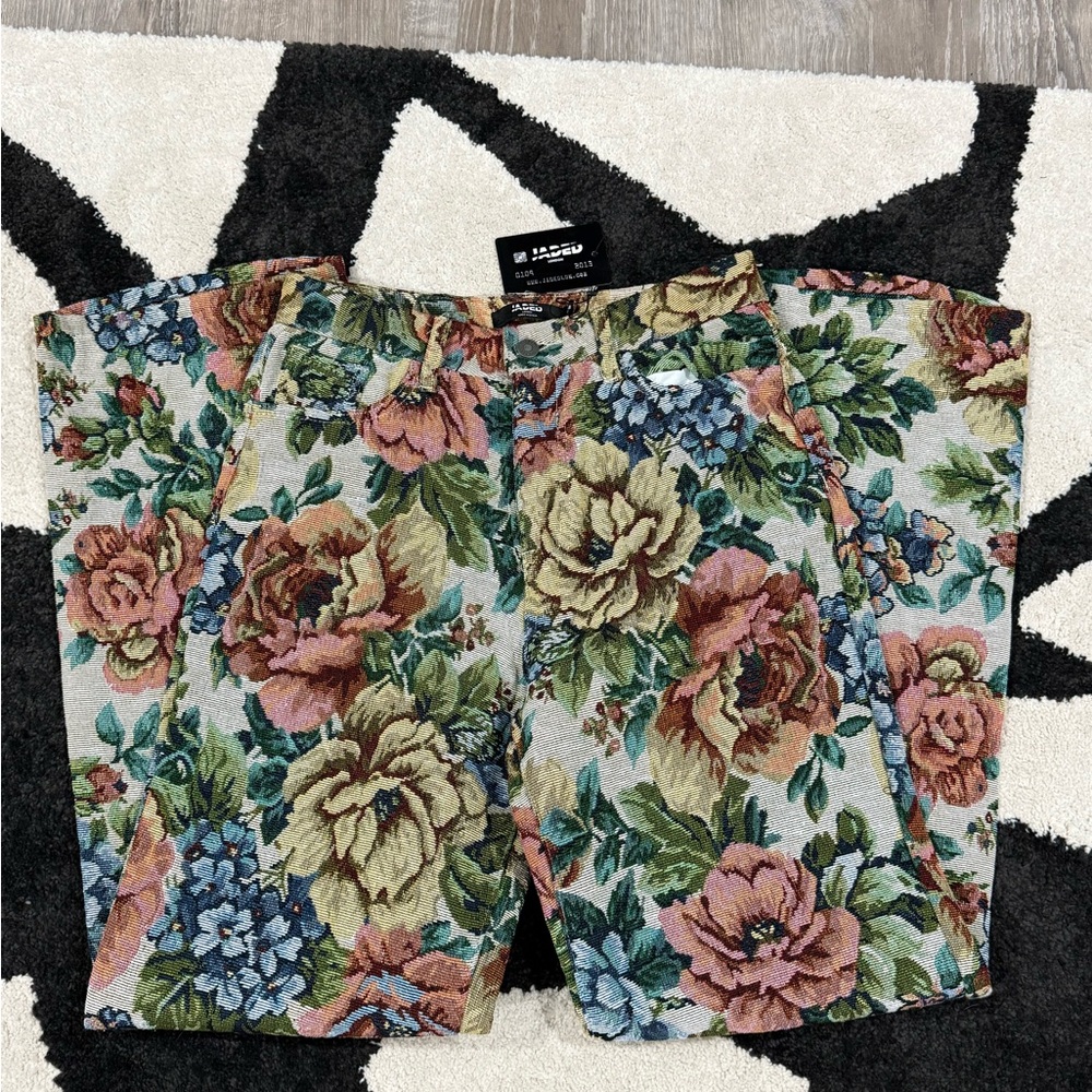 Jaded London Floral Straight Leg Pants - Multicolor
